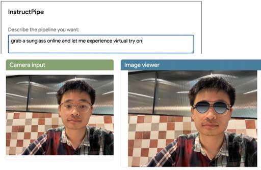 InstructPipe: Building Visual Programming Pipelines With Human Instructions Teaser Image.